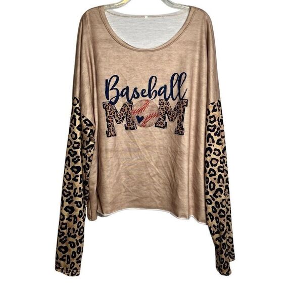 Baseball Mom Animal Print Sweatshirt 5XL - Picture 1 of 8